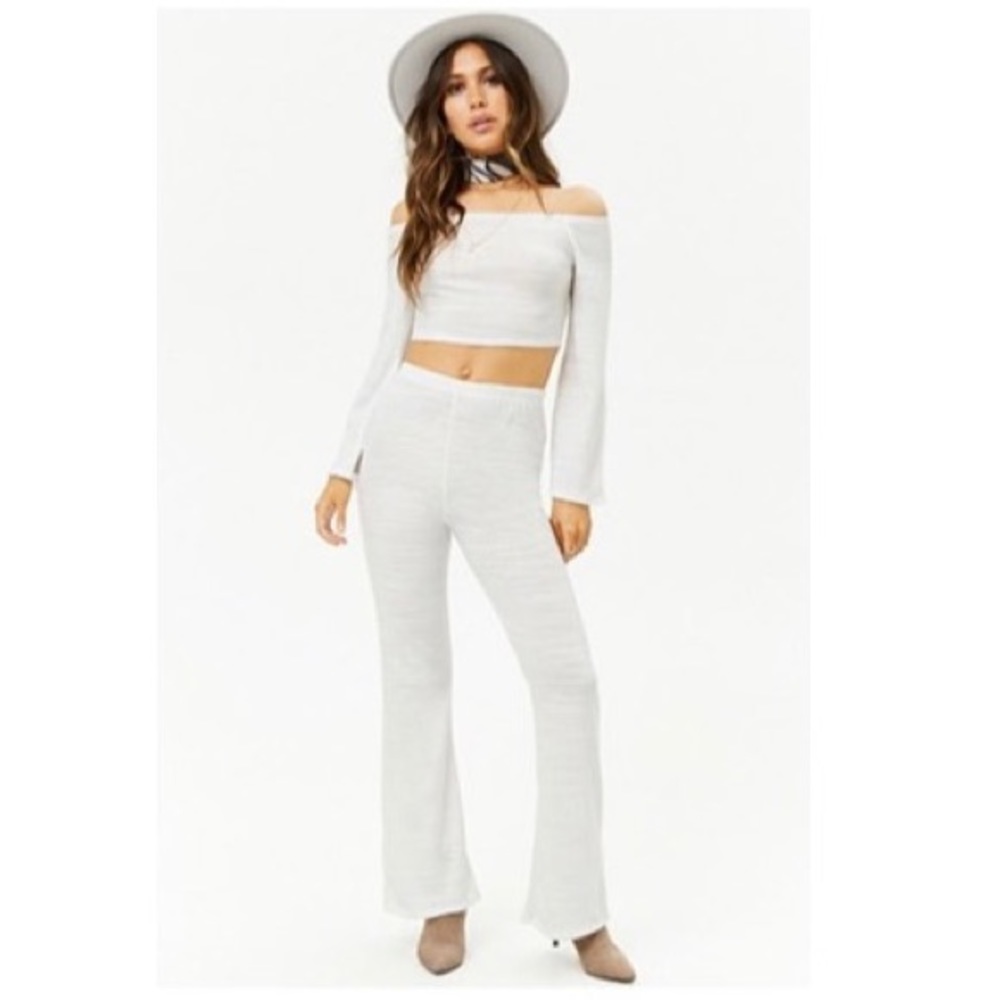 Crop top and flare pant set